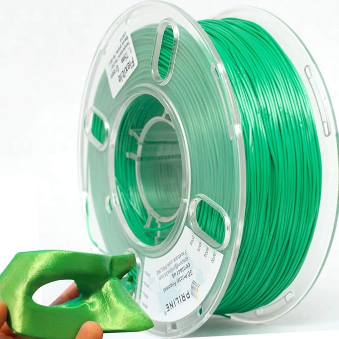 TPU Filament，PRILINE 98A TPU Flexible Soft 3D Printer Filament，1KG 1.75mm Spool by PRILINE