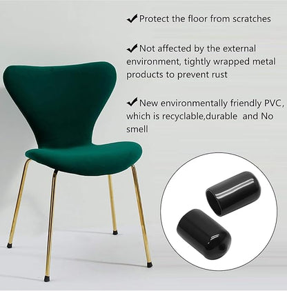 12 Pcs Round Rubber End Caps 1/2" ID Vinyl Flexible Bolt Chair Foot Covers - Image 5