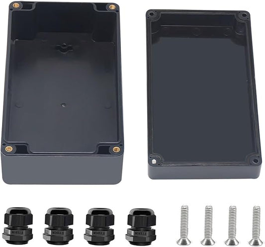 Project Box ABS Black Electrical Boxes IP67 Outdoor Waterproof Box Electronic by Otdorpatio