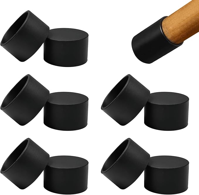 10 Pcs 1-7/16" Round Chair Leg Tips Caps, Silicone Rubber Furniture Leg Floor by BOPOREAE