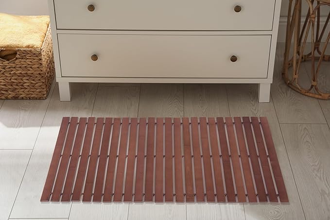 Bamboo Bath Mat Bathroom Rugs Floor Wood Shower Bathtub Waterproof Non Slip - Image 6
