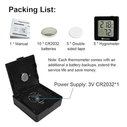 KETOTEK 5 Pack Digital Hygrometer Indoor Thermometer Mini Temperature and - Image 3
