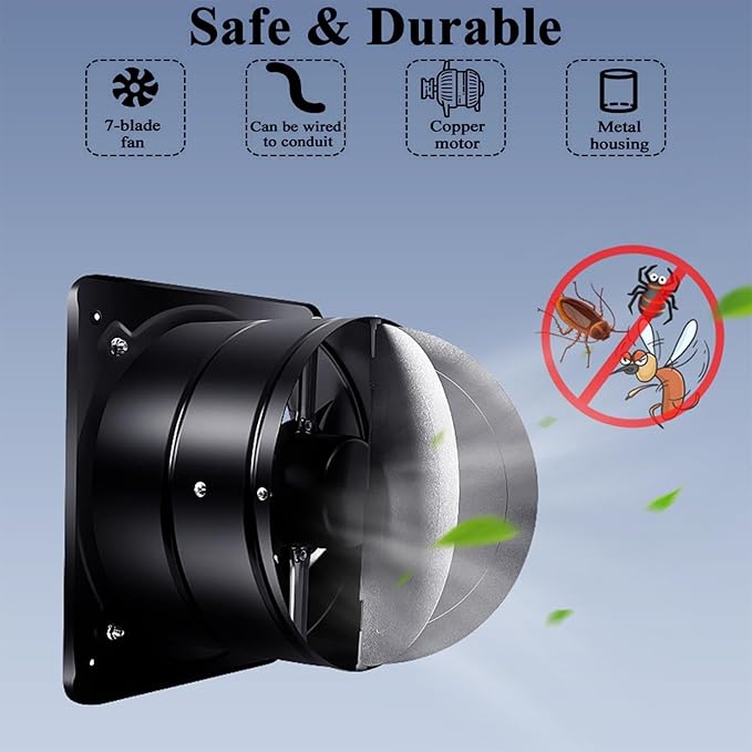 6 inch Exhaust Fan Metal Iron Ventilation Extractor, Silence - Image 5