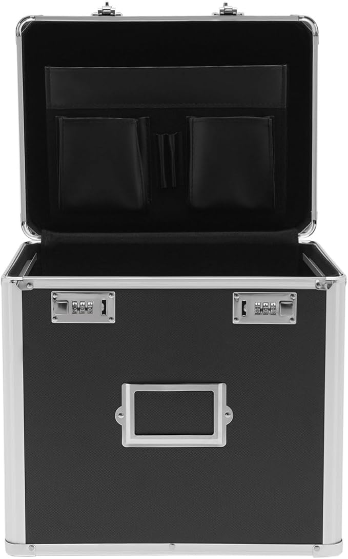 Metal Locking File Organizer Box, 13.8*10*13.4 inch Portable Locking Storage - Image 6