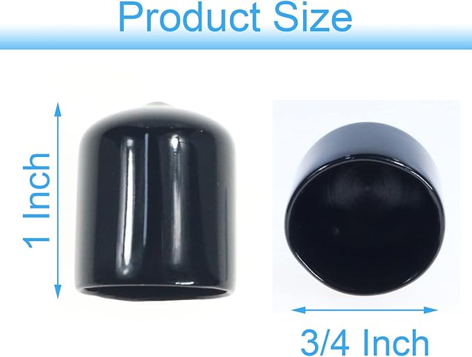 Acocony 3/4 Inch Rubber Cap Round Rubber End Caps PVC Flexible Protector - Image 2