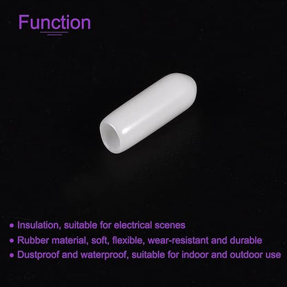 DMiotech 100 Pack 4mm ID White Screw Thread Protectors Rubber End Caps Bolt - Image 5