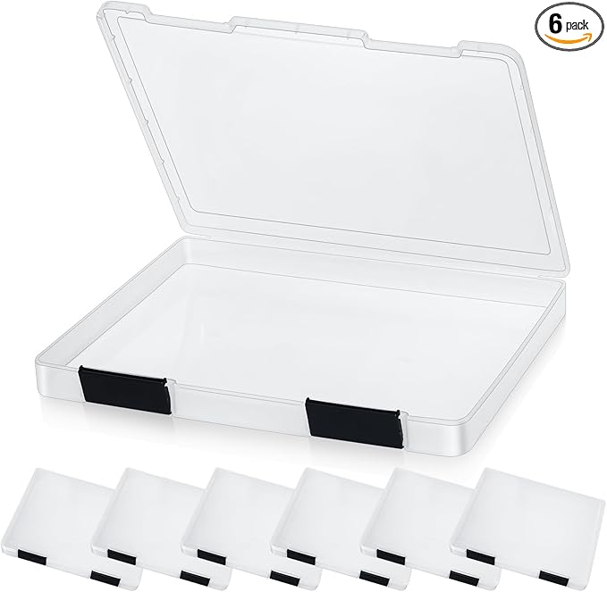 PerKoop 6 Pcs Clear Paper Storage Box A4 Plastic File Box Document Paper by PerKoop
