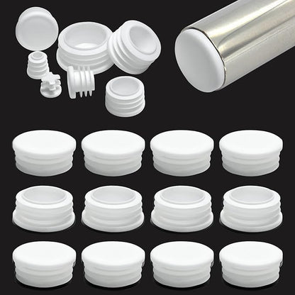 1-9/16" Plastic Hole Plugs White -Round Chair Leg Caps, Flush Mount Pipe Plugs by EASYEAH