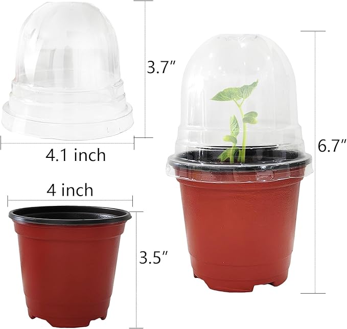Plant Nursery Pots with Humidity Domes, 50 Sets 4 Inch Soft Nursery Pots - Image 3