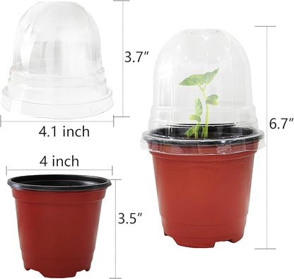 Plant Nursery Pots with Humidity Domes, 50 Sets 4 Inch Soft Nursery Pots - Image 3