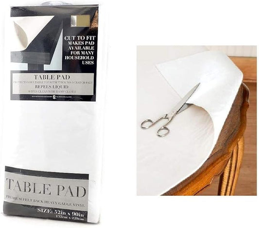Felt Back Vinyl Table Pad 52" x 90" – Cut-to-Fit Waterproof Table Protector by Unknown