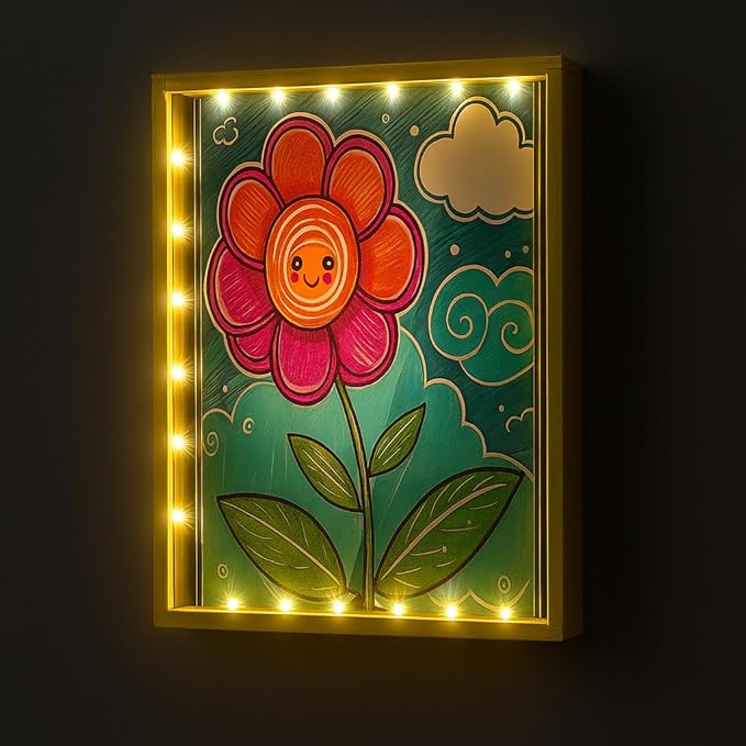Artwork Shadow Box with LED Light, Changeable Photo Album Display & Storage by LuxRound