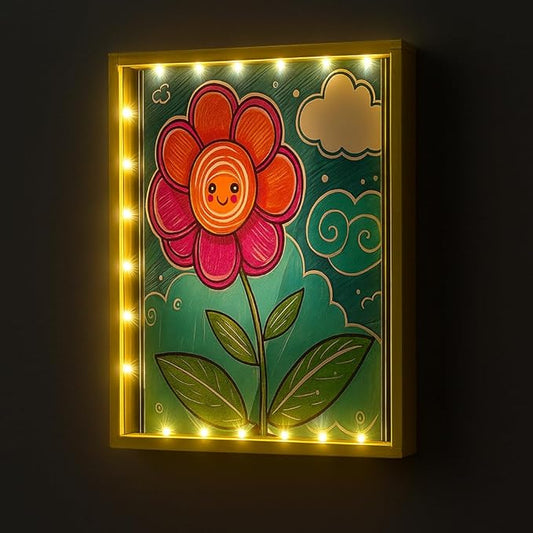 Artwork Shadow Box with LED Light, Changeable Photo Album Display & Storage by LuxRound
