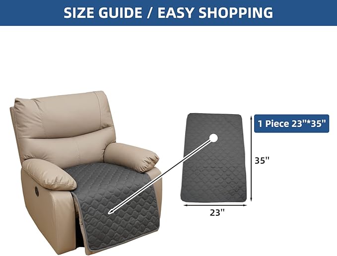 Eismodra Waterproof Recliner Chair Covers - Image 6