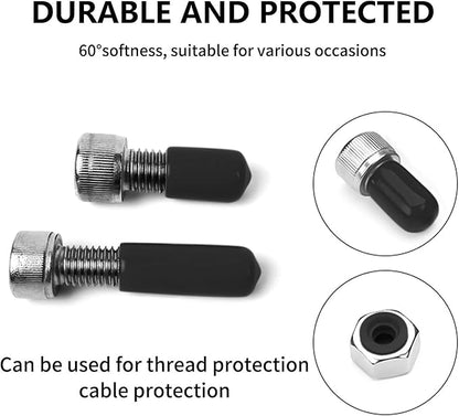 24 Pcs Round Rubber End Caps, 3/4" ID Vinyl Flexible Screw Thread Protectors - Image 5