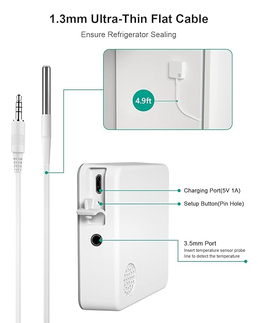 MOCREO WiFi Thermometer Freezer Alarm, Email Alert, App Notification, Data - Image 4