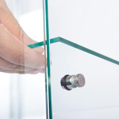 Yoluckea 3 Shelves Glass Display Cabinet - Image 9