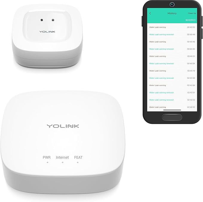YoLink Smart Home Starter Kit: Hub & Water Leak Sensor 1, LoRa Up to 1/4 Mile by YoLink