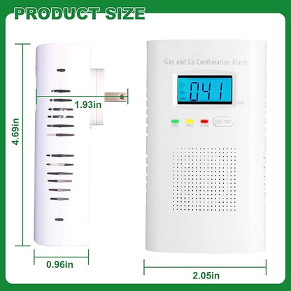 Combination Gas and Carbon Monoxide Detector Plug-in | CO Alarm & Natural Gas - Image 2