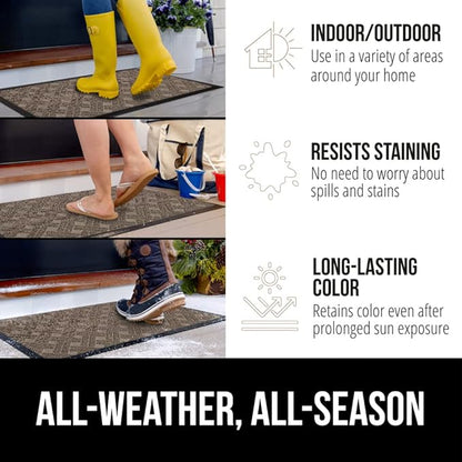 GORILLA GRIP 100% Waterproof All-Season WeatherMax Doormat, US Designed Natural - Image 3