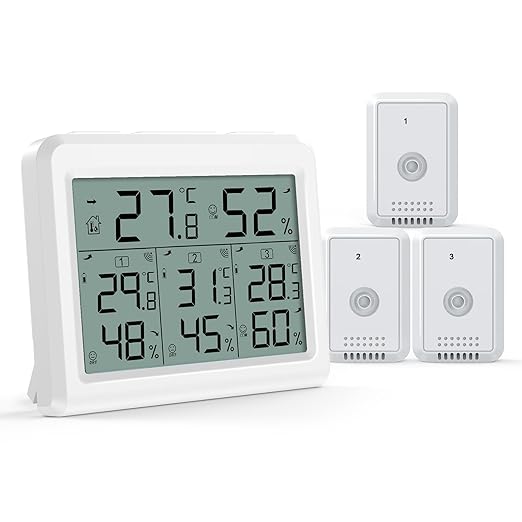 AMIR Indoor Outdoor Thermometer, 3 Channels Digital Hygrometer Thermometer - Image 7