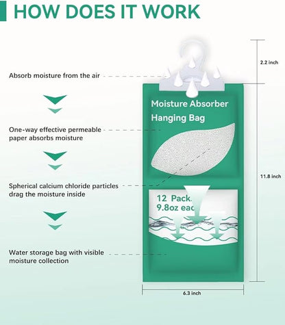 Moisture Absorbers Packets, Fragrance Free, Humidity Packs, Hanging Closet - Image 3