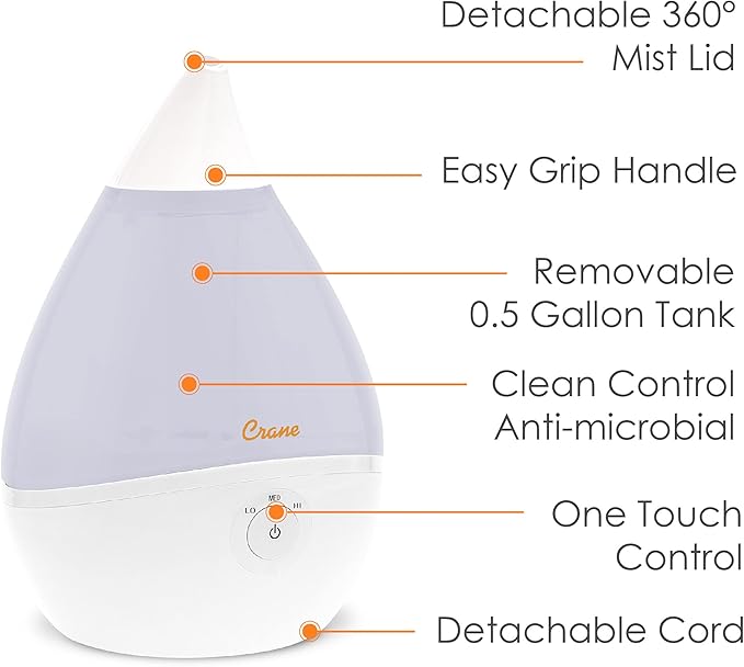 Crane Teardrop Ultrasonic Cool Mist Humidifier - Image 3