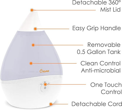 Crane Teardrop Ultrasonic Cool Mist Humidifier - Image 3