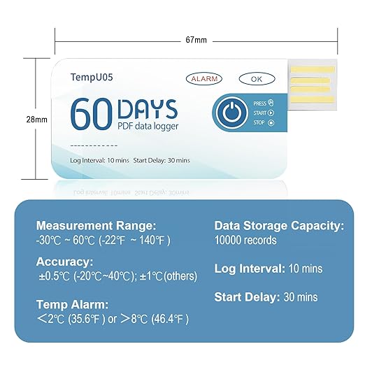 Tzone Temperature Data Logger USB Single Use Temp Recorder 10 Packs - Image 4