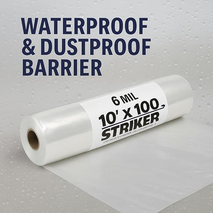 STRIKER Plastics Clear 6 Mil Plastic Sheeting 10' x 100' – Heavy Duty Poly - Image 8