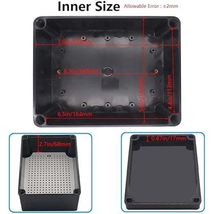 Junction Box, IP67 Waterproof ABS Black Project Box - Image 4