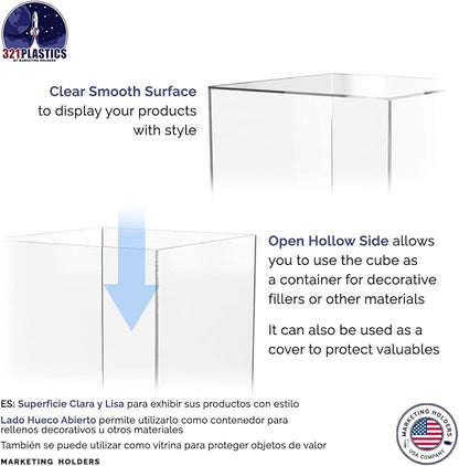 16" x 16" x 18" Clear Acrylic Display Box No Lid Versatile Square Plexiglass - Image 5