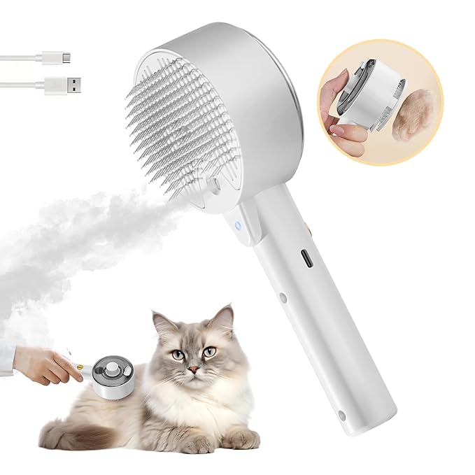 Cloud Care Cat Brush for Indoor Cat Steam Brush for Shedding Spritz Defur Comb by rolemon
