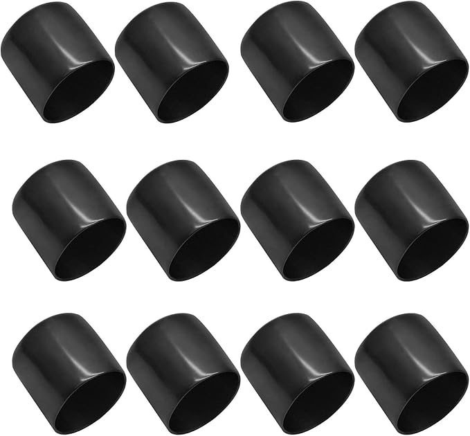 12Pcs Round Rubber End Caps 1-3/4" ID Vinyl Flexible Bolt Chair Foot Covers by Bonsicoky