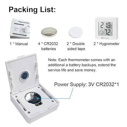 KETOTEK 2 Pack Mini Thermometer Hygrometer Indoor Humidity Monitor Digital - Image 3
