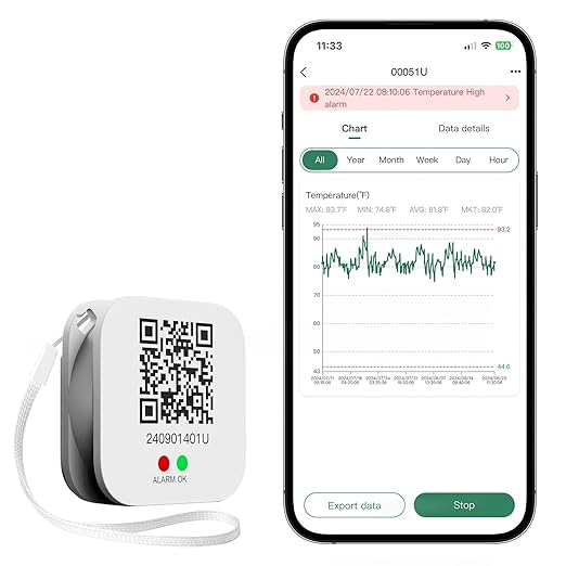 Freshliance Bluetooth Temperature Data Logger Thermometer by FRESHLIANCE