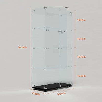 Yoluckea 4 Tiers Glass Display Cabinet - Image 2