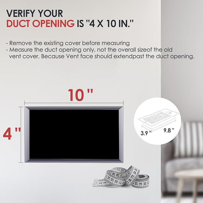 Quiet Register Booster Fan Fits 4" x 10" Register Holes, 10-Speed Smart Heating - Image 3