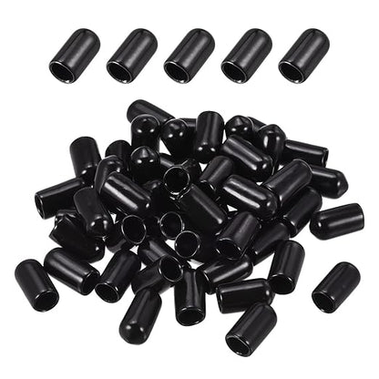 DMiotech 100 Pack 7mm ID Black Screw Thread Protectors Rubber End Caps Bolt by DMiotech