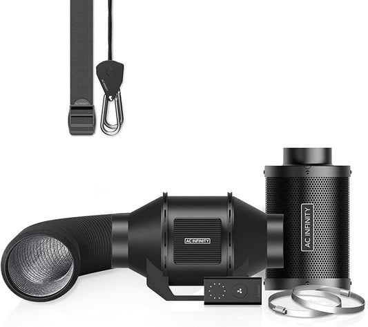 AC Infinity Air Filtration Kit 4”, CLOUDLINE LITE Inline Fan and Carbon Filter by ACInfinity
