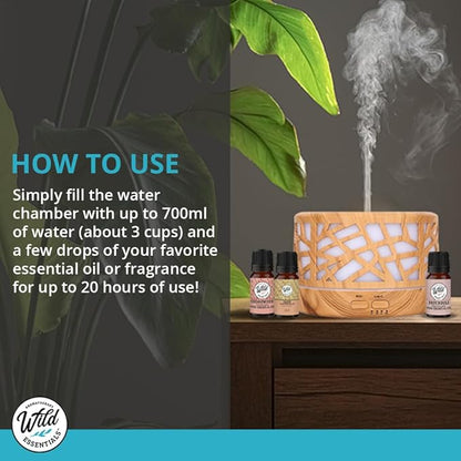 Wild Essentials 700ml Designer Large Room Essential Oil Diffuser, 5 in 1 - Image 7