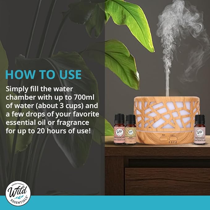 Wild Essentials 700ml Designer Large Room Essential Oil Diffuser, 5 in 1 - Image 7
