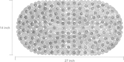 WELTRXE Pebbles Bathtub Mat Non Slip Oval Shower Mat - Image 6