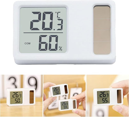 Thermometers Hygrometer Solar Power Desktop Temperature Humidity Meter Gauge - Image 2