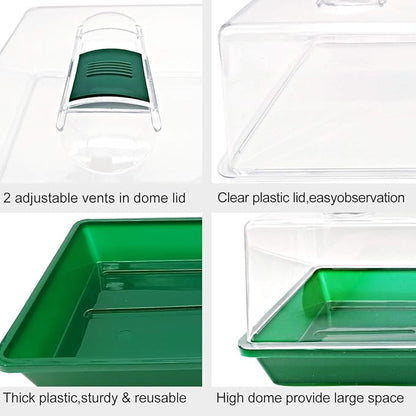 Propagator with Humidity Vents Domes, Heavy Duty Growing Tray Mini Greenhouse - Image 3