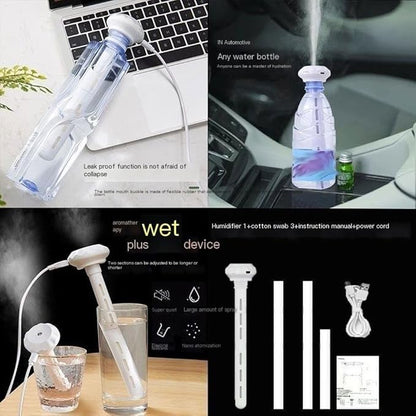 White Portable Mini Humidifier, Water bottle USB Cool Mist Small Humidifier - Image 6