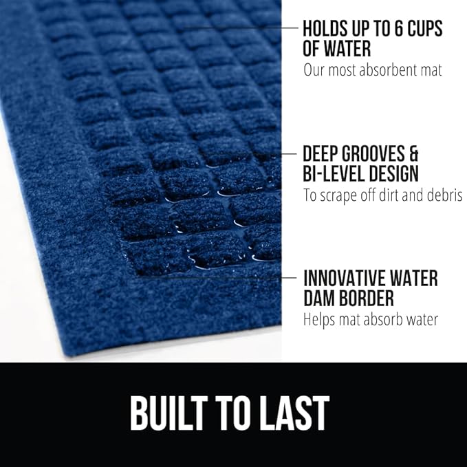 GORILLA GRIP Front Door Mat, Indoor Outdoor Ultra Absorbent HydroAbsorb Doormat - Image 3
