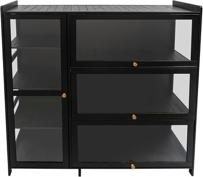 Display Cabinet with Acrylic Doors, 7 Storage Spaces Storage Cabinet & Curio - Image 8
