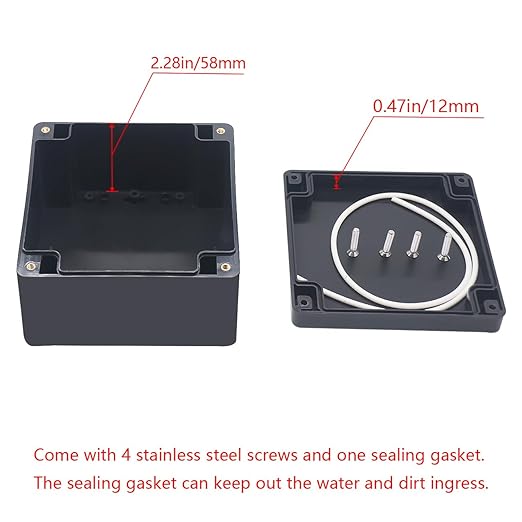 Project Box IP65 Waterproof Junction Box ABS Plastic Black Electrical Boxes DIY - Image 4