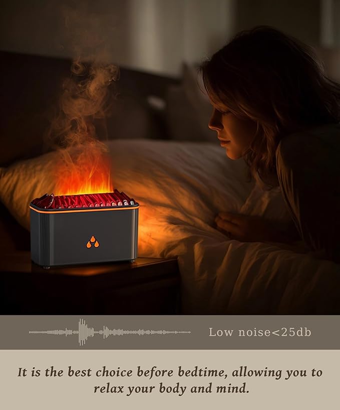 Essential Oil Diffuser, Flame Air Aromatherapy Diffuser, 7 Color Changing Light - Image 3